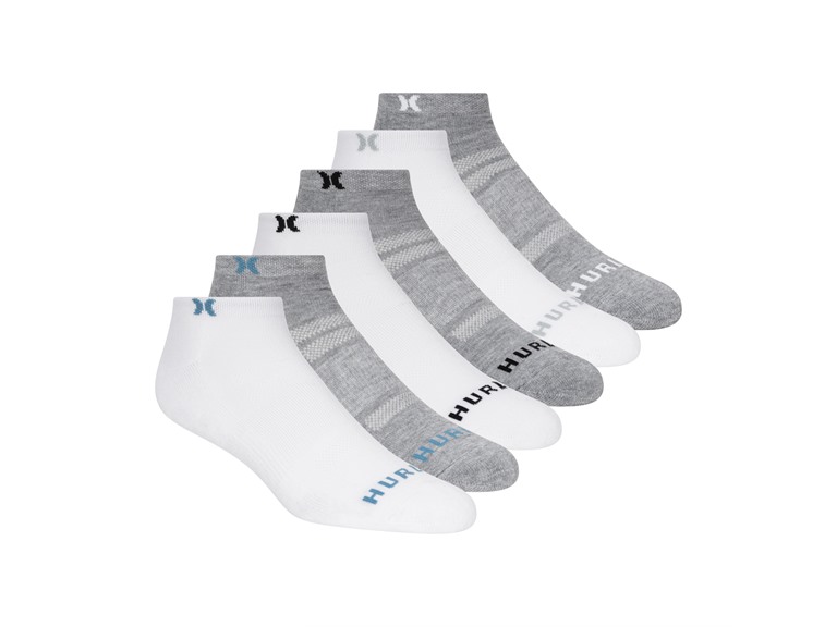 Hurley H601645 10-13 Hurley Men's 12-Pairs Low Cut Socks WHITE/GREY