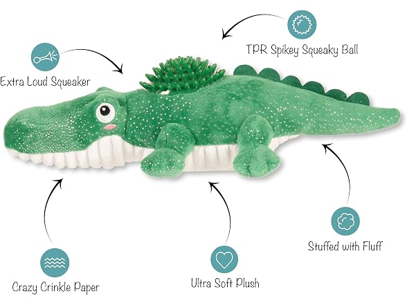 Fringe Studio Plush Dog Toy, Ready to Croc
