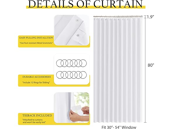 NICETOWN Bedroom Curtain (1 Panel)