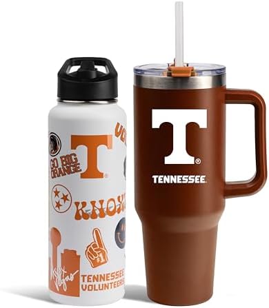 Memory Company NCAA Water Bottle and Tumbler with Straw Set