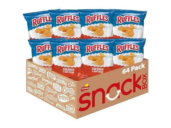 Ruffles Cheddar and Sour Cream Chips Pack of 64