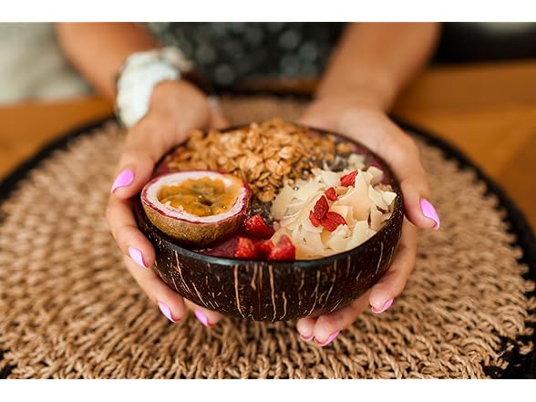 cocovibes 4 Handcrafted Wooden Bowls