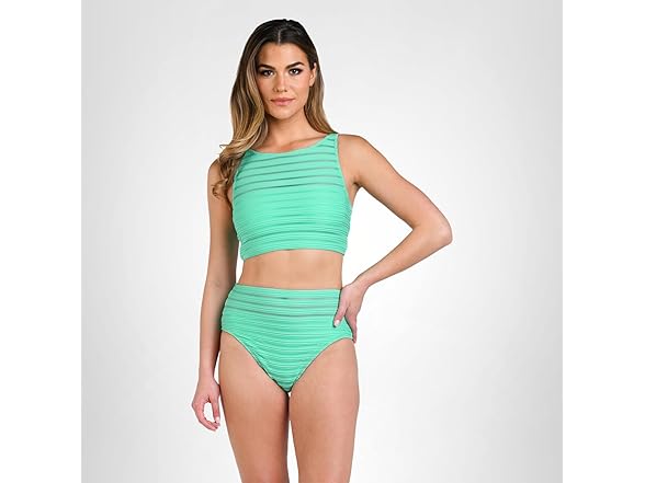 La Blanca Women High Neck Midkini Swimsuit Top (10)