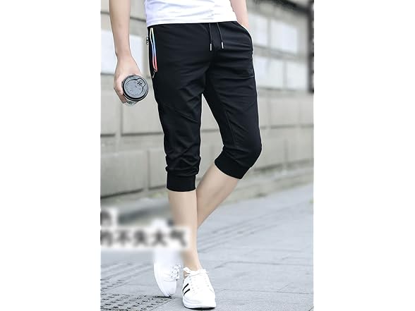 Flygo Men (XL) Capris Jogger Pants Fitness Shorts