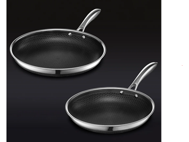 $149.99, Was $349.99, 57% Off! HEXCLAD Perfect Pan Duo - 10" & 12" Hybrid Pans dealfomo