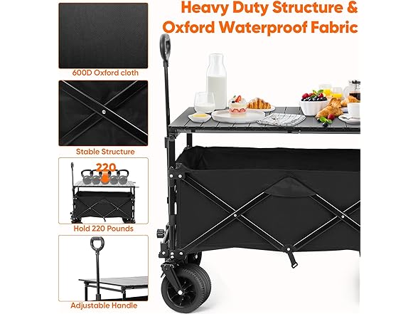 SHINLEYPACK Collapsible Wagon with Table