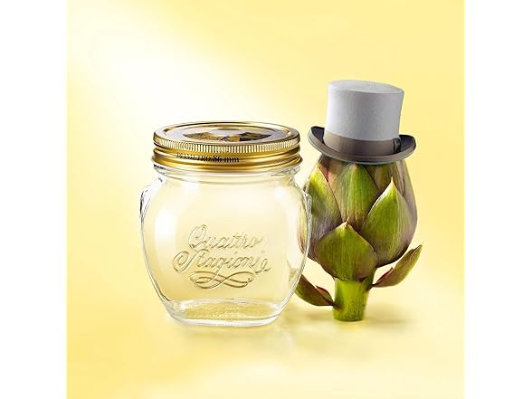 Quattro Stagioni Small Glass Canning Jar with Lid 12 pk