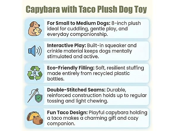SPOT Capybara with Taco Plush Dog Toy