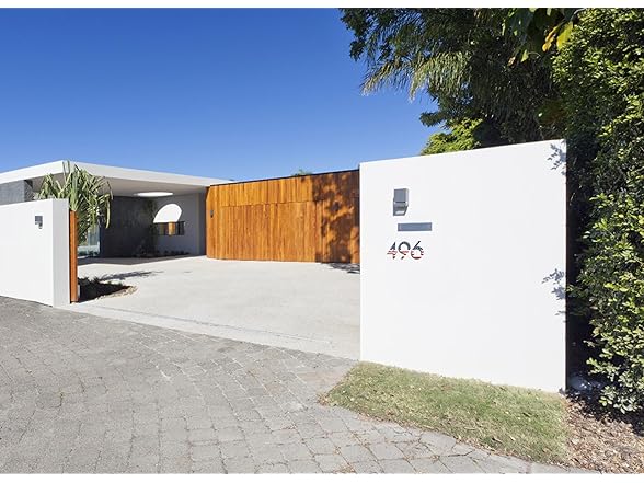 Metal House Numbers with American Flag