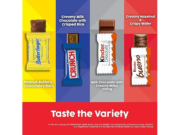 Butterfinger Kinder Bueno Crunch Variety