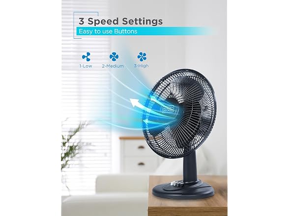 BLACK+DECKER BFDT12SB 12 in. Table Fan - Black