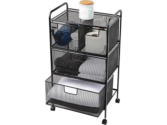 Mind Reader Rolling Cart with Drawers
