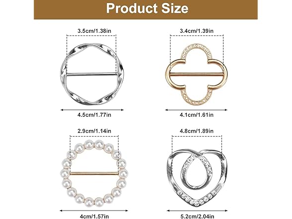 IQIC 4PCS Scarf Rings for Women