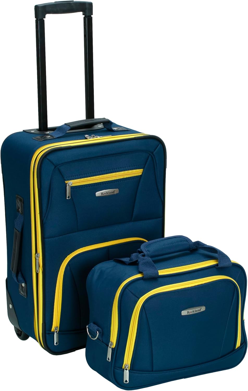 Rockland Fashion Softside Upright Luggage Set, Navy - Gallery 4