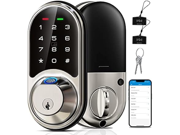 Veise RZ07 Smart Lock, Fingerprint Door Lock