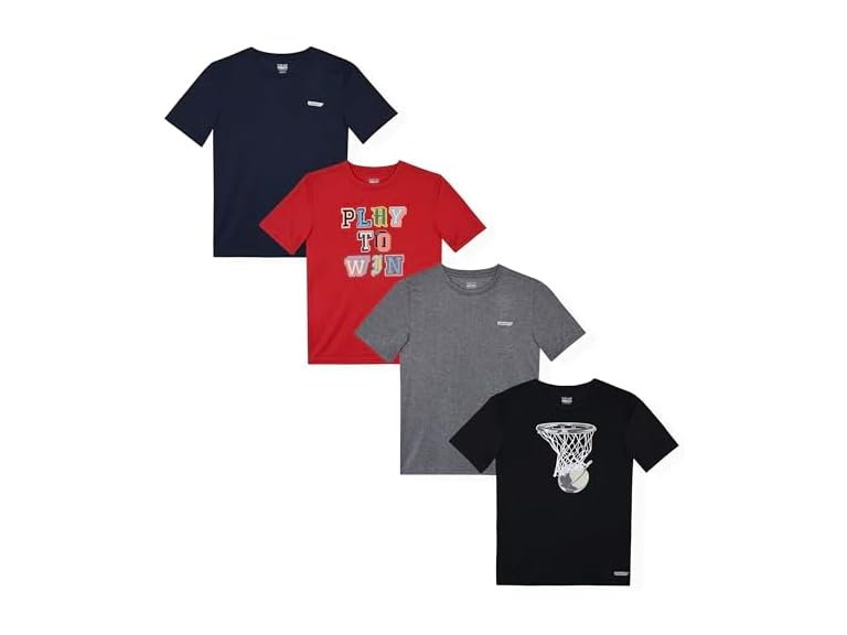 Hind DD-817618MU12/SR 10-12 Hind Boys 4 Pack Tee Shi