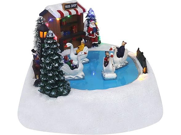 Top Treasures Christmas Shop w/Moving Swans