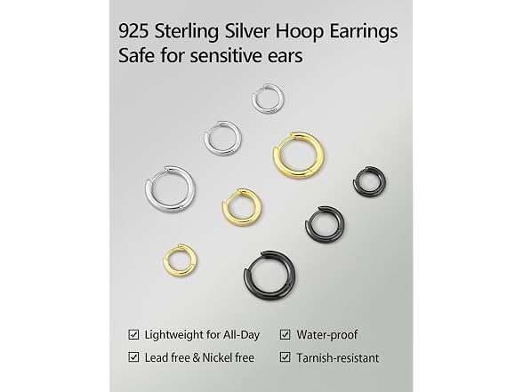KRKC&CO NS610132 Hoop earrings men