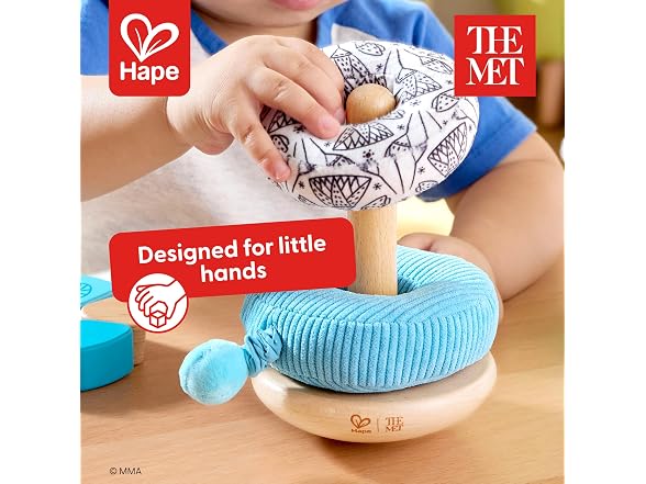 Hape x The Met William the Hippo Baby Stacke