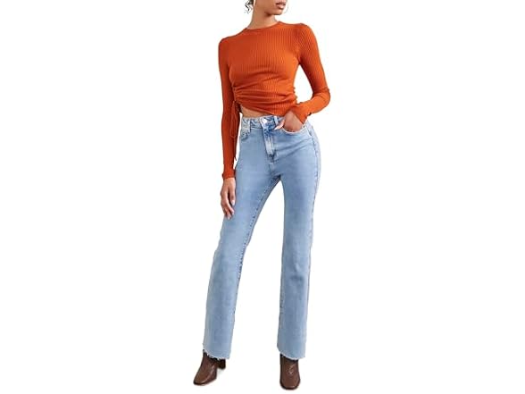 Forever 21 (M) Ribbed Ruched Drawstring Sweater