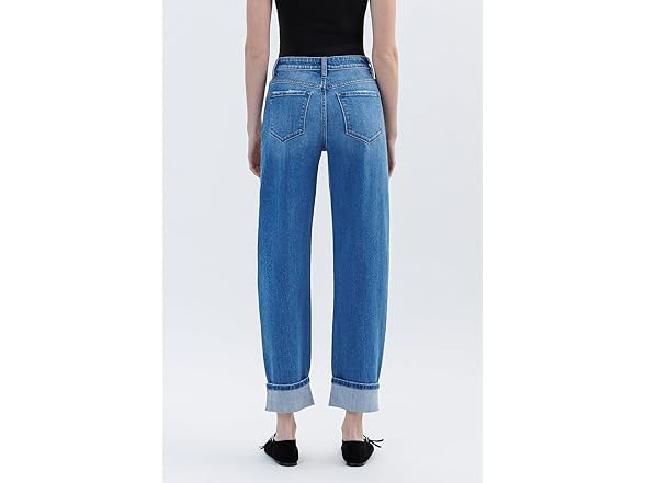 VERVET High Rise Cuff Barrel Leg Jeans