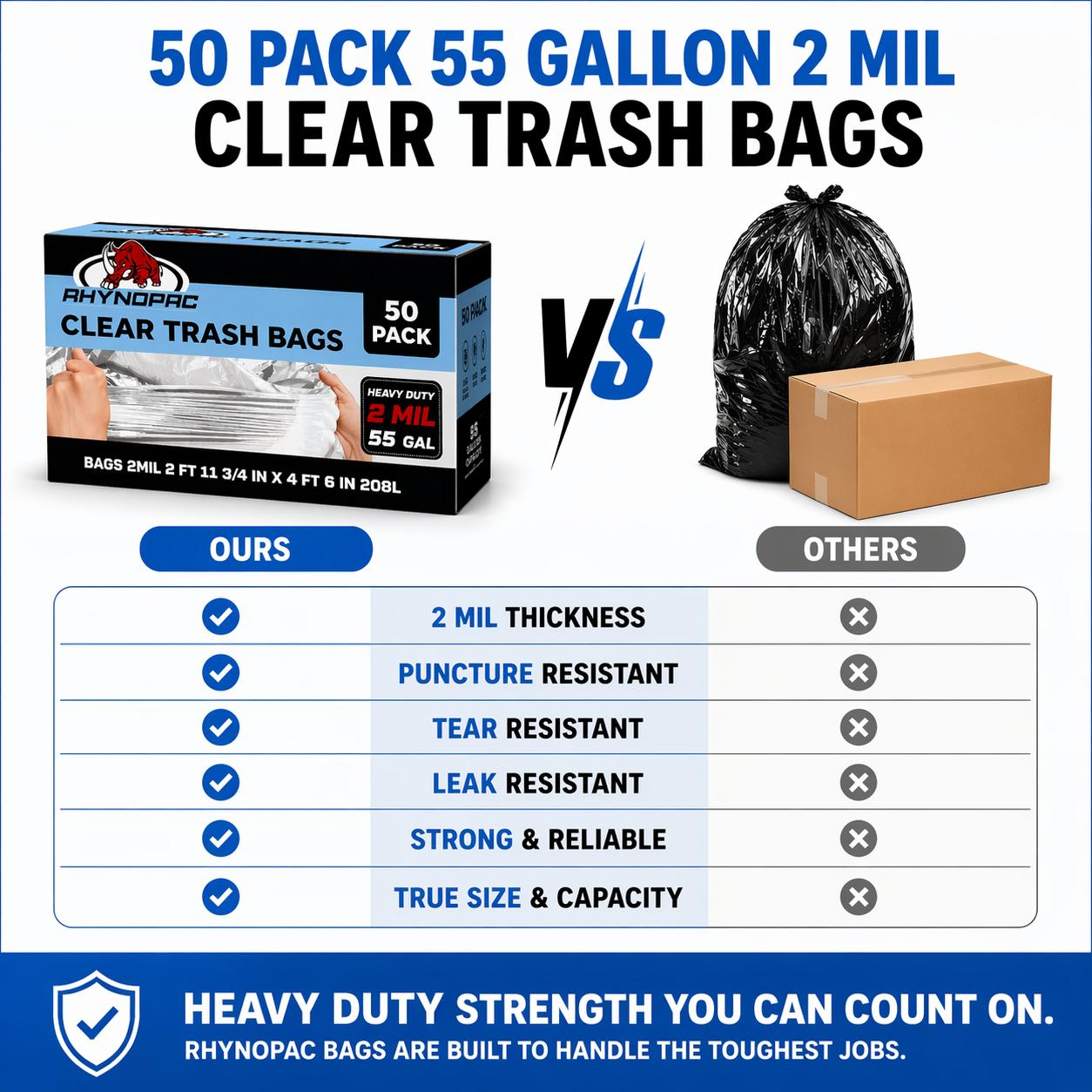 55 Gallon 2 Mil Clear Trash Bags - Gallery 14