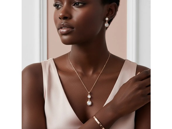 Crystal Drop Necklace & Earrings Set