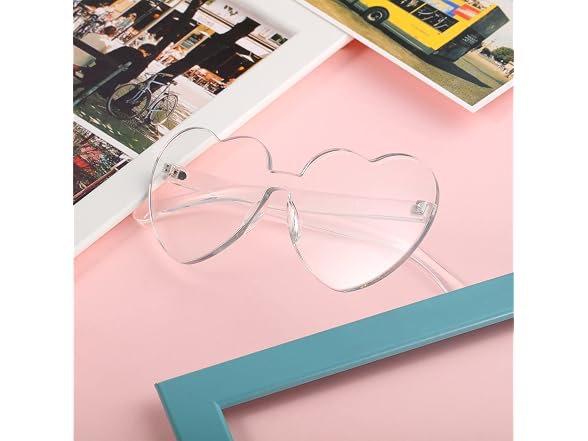 Maxdot (M) Heart Shape Sunglasses Rimless Favors