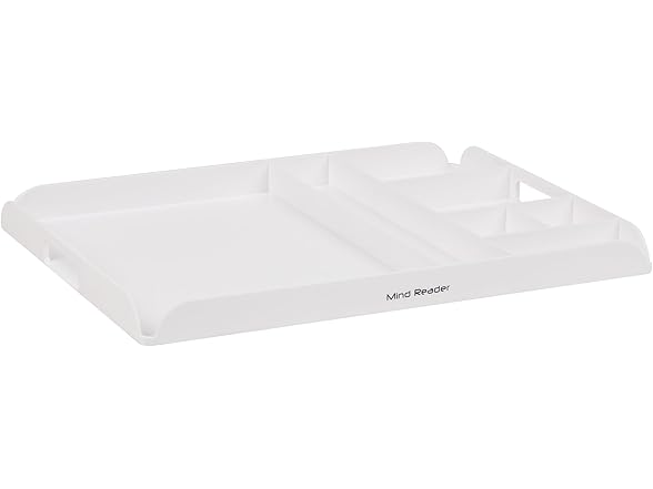 Mind Reader Coffee Station Serving Tray, White