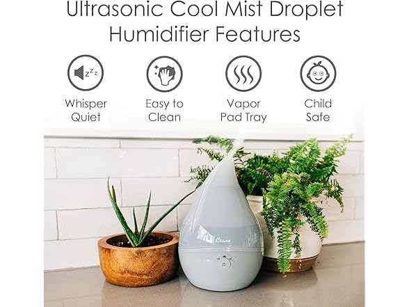 Crane Grey Cool Mist Humidifier 0.5gal