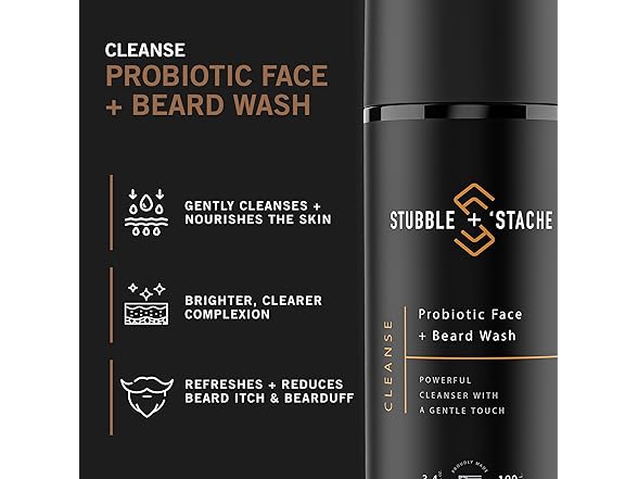stubble & stache Face Wash and Beard Wash for Men