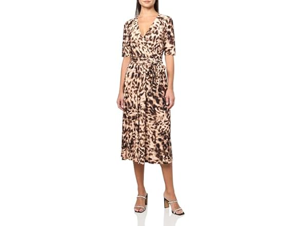 Halston Women's V-Neck Jersey Mini Dress