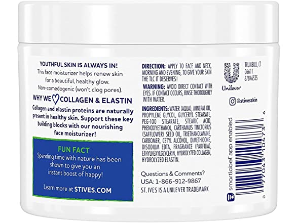 St. Ives Collagen Facial Moisturizer, 10oz