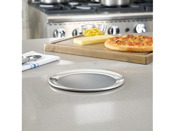 Restaurantware Aluminum Wide Rim Pizza Pan, 12 Pack