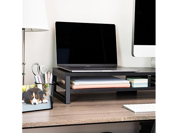 Mind Reader 2-Tier MDF Double Monitor Stand