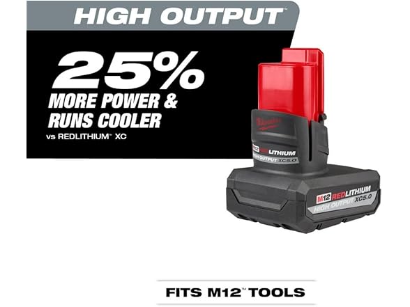 Milwaukee Electric Tool M12 Red Lithium High Output(Open Box)