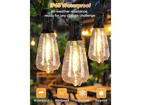 Brightever LED Outdoor String Lights with Remote