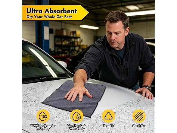 HOMEXCEL APP-Auto-149 20 Pcs Microfiber Cloths Grey