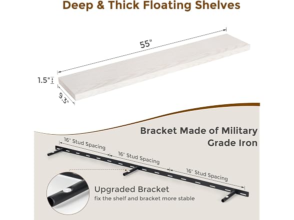 Fun Memories 55in Deep Floating Shelves