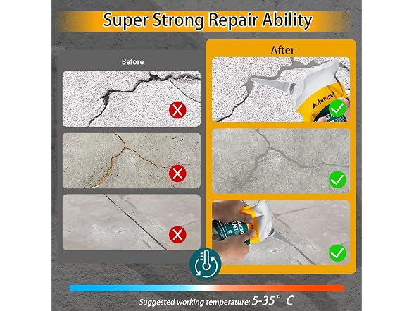Autosel Concrete Crack Filler 2Pcs