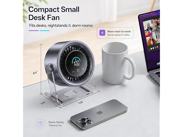 Coolhill USB Desk Fan 100-Speed Quiet - Gallery 3