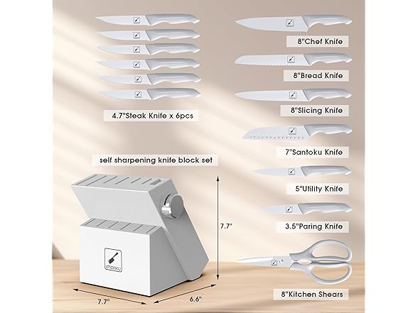 imarku 14-Piece Kitchen Knife Set with Block