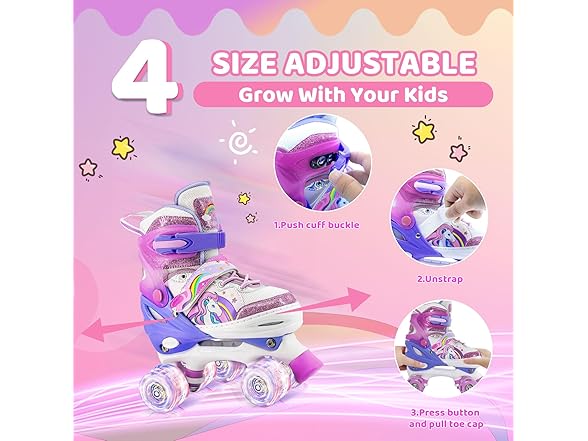 Xaperni Kids' Light-Up Roller Skates