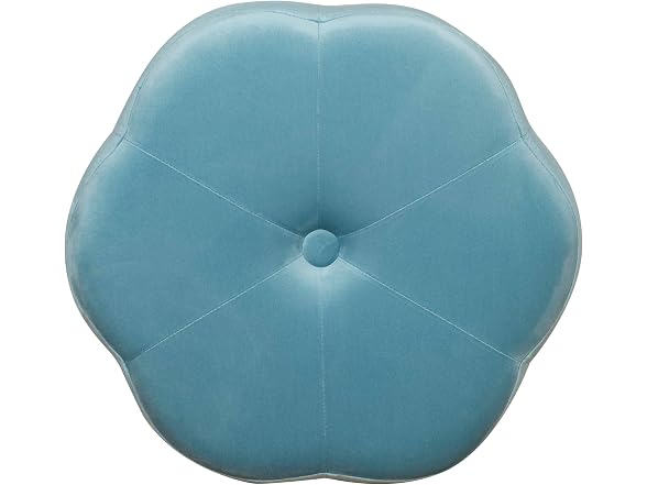 Linon Talulah Light Blue and Gold Vanity and Accent Stool