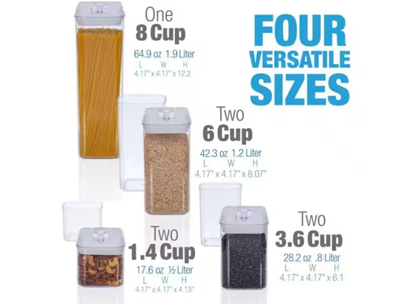 Kitchen Theory 7-piece Plastic Food Storage Container Set