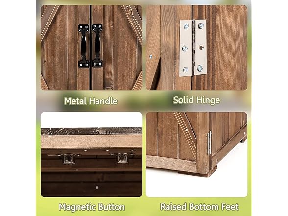 GRAFFY Garden Wooden Storage Shed