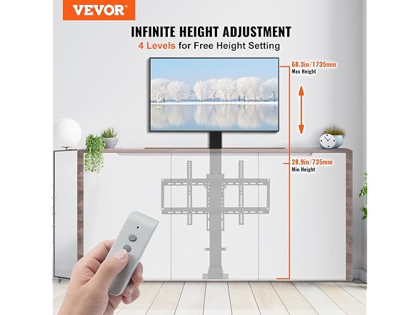 Motorized TV Lift with Swivel, Adjustable Height