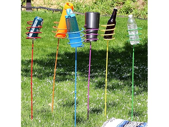 Sunnydaze Outdoor Cup Holders for Yard- Set of 6