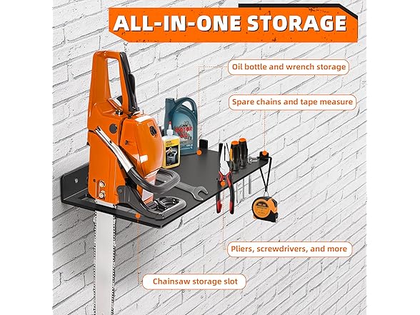 LEVENDOR Chainsaw Holder Shelf - Heavy