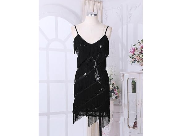 Chictry Women (OS) Spaghetti Straps Tassels Dress